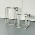 SAMPLE | Bijzettafels set van 2 | Grijs/Wit