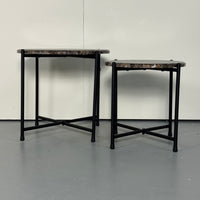 SAMPLE | Bijzettafels set van 2 | Zwart/Marmer deco