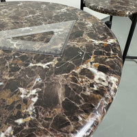 SAMPLE | Bijzettafels set van 2 | Zwart/Marmer deco