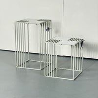SAMPLE | Bijzettafels set van 2 | Grijs/Wit